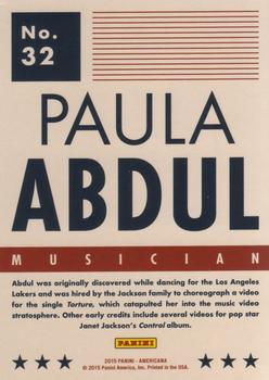 2015 Panini Americana #32 Paula Abdul Back