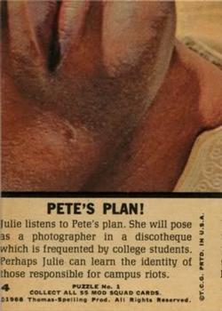 1969 Topps Mod Squad #4 Pete's Plan! Back