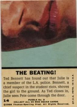 1969 Topps Mod Squad #14 The Beating! Back