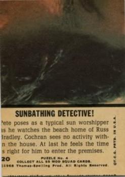 1969 Topps Mod Squad #20 Sunbathing Detective! Back