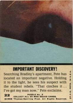 1969 Topps Mod Squad #22 Important Discovery! Back