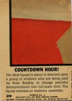 1969 Topps Mod Squad #29 Countdown Hour! Back