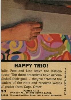 1969 Topps Mod Squad #33 Happy Trio! Back