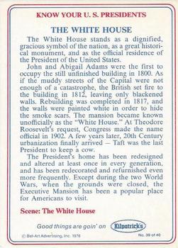 1976 Kilpatrick's Know Your U.S. Presidents #39 The White House Back