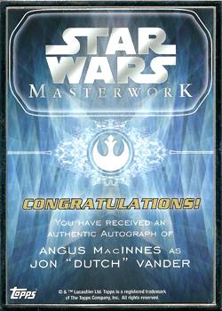 2015 Topps Star Wars Masterwork - Autographs Framed #NNO Angus MacInnes Back