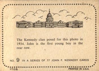 1964 Topps John F. Kennedy #9 Kennedy clan...1934 Back
