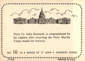 1964 Topps John F. Kennedy #10 Lt. Kennedy is congratulated Back
