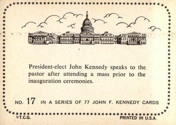 1964 Topps John F. Kennedy #17 Pres.-Elect Kennedy After Mass Back