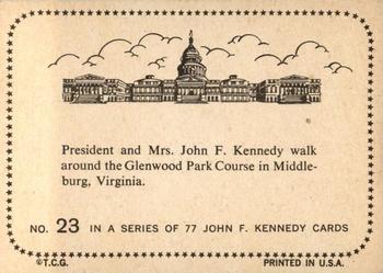 1964 Topps John F. Kennedy #23 Pres. & Mrs. Kennedy Glenwood Park Course Back