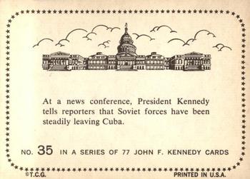 1964 Topps John F. Kennedy #35 News Conference On Soviet Forces Back