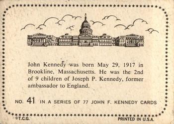 1964 Topps John F. Kennedy #41 John Kennedy Back