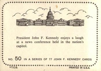 1964 Topps John F. Kennedy #50 Pres. Kennedy enjoys a laugh Back