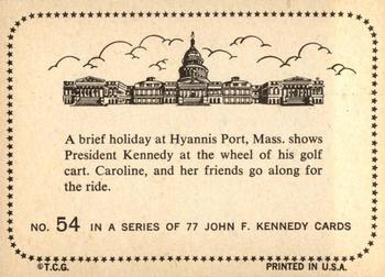 1964 Topps John F. Kennedy #54 Hyannis Port Mass. Back