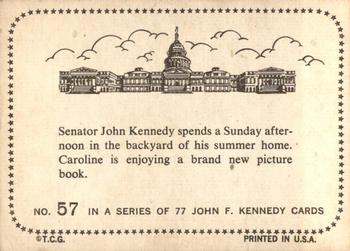 1964 Topps John F. Kennedy #57 Sen. Kennedy W/Family At Summer Home Back