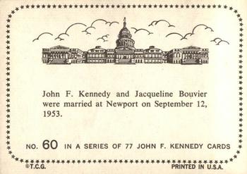 1964 Topps John F. Kennedy #60 Wedding At Newport September 12 1953 Back