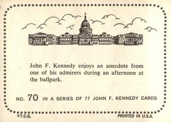 1964 Topps John F. Kennedy #70 John F. Kennedy enjoys an anecdote... Back
