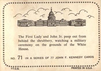 1964 Topps John F. Kennedy #71 First Lady & John Jr. Watch Military Cer. Back