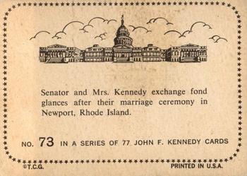 1964 Topps John F. Kennedy #73 Sen. & Mrs. Kennedy After Marriage Back