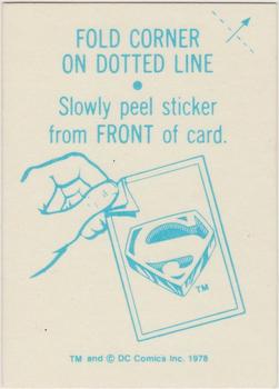 1978 Topps Superman: The Movie - Foil Stickers (Series One) #NNO Arms Crossed Back