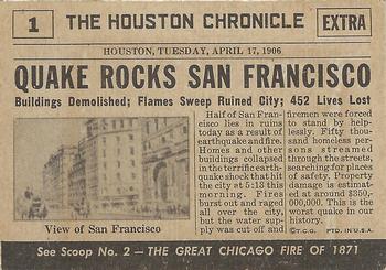 1954 Topps Scoop (R714-19) #1 San Francisco Earthquake Back