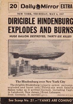 1954 Topps Scoop (R714-19) #20 Dirigible Hindenburg Burns Back