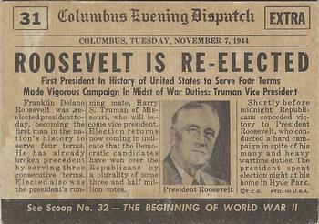 1954 Topps Scoop (R714-19) #31 Roosevelt Wins 4th Term Back