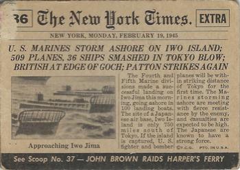 1954 Topps Scoop (R714-19) #36 Marines land at Iwo Jima Back
