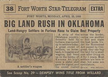 1954 Topps Scoop (R714-19) #38 Oklahoma Gold Rush Back