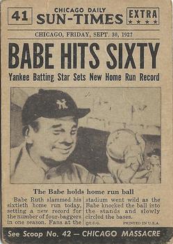 1954 Topps Scoop (R714-19) #41 Babe Ruth Sets Record Back