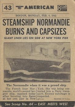 1954 Topps Scoop (R714-19) #43 Normandie Capsizes Back
