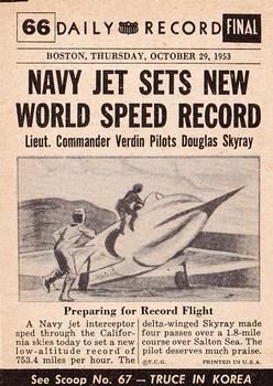 1954 Topps Scoop (R714-19) #66 Jet Breaks Speed Record Back