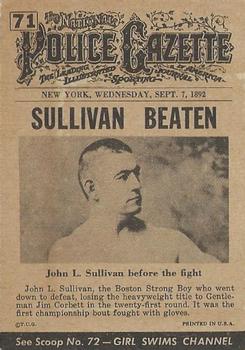 1954 Topps Scoop (R714-19) #71 John L. Sullivan Defeated Back