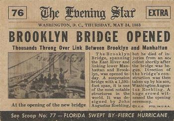 1954 Topps Scoop (R714-19) #76 Brooklyn Bridge Opened Back