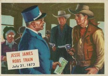 1954 Topps Scoop (R714-19) #85 Jesse James Robs Train Front
