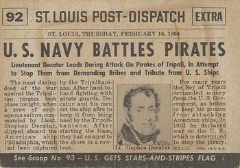 1954 Topps Scoop (R714-19) #92 U.S. Navy Battles Pirates Back