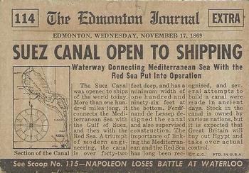 1954 Topps Scoop (R714-19) #114 Suez Canal Opened Back