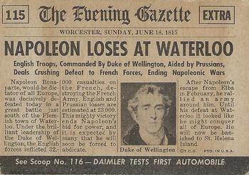 1954 Topps Scoop (R714-19) #115 Napoleon Loses at Waterloo Back