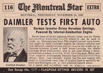 1954 Topps Scoop (R714-19) #116 Daimler tests first Auto Back