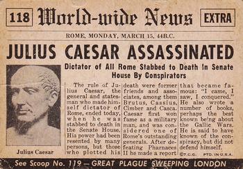 1954 Topps Scoop (R714-19) #118 Julius Caesar Assassinated Back