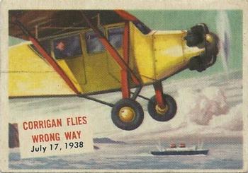 1954 Topps Scoop (R714-19) #131 Corrigan Flies Wrong Way Front