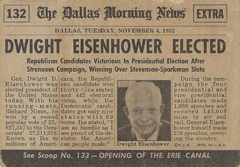 1954 Topps Scoop (R714-19) #132 Eisenhower Elected Back
