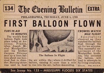 1954 Topps Scoop (R714-19) #134 First Baloon Flight Back