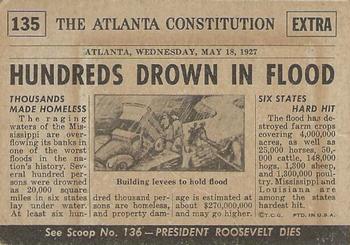 1954 Topps Scoop (R714-19) #135 Flood Kills Hundreds Back