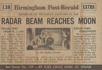 1954 Topps Scoop (R714-19) #138 Radar Beam Reaches Moon Back