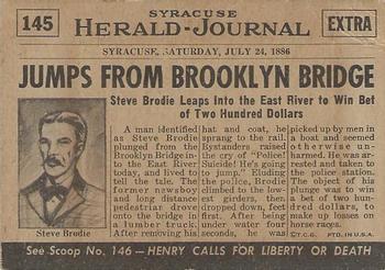 1954 Topps Scoop (R714-19) #145 Brodie jumps off Brooklyn Bridge Back