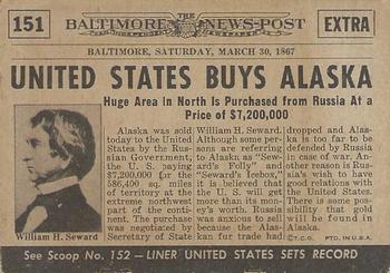 1954 Topps Scoop (R714-19) #151 United States buys Alaska Back