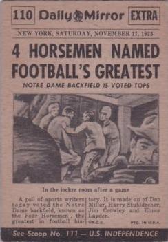 1954 Topps Scoop (R714-19) #110 Notre Dame's 4 Horsemen Back