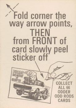 1970 Donruss Odder Odd Rods Stickers #51 Honda Back