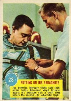 1963 Topps Astronaut Popsicle #23 Putting on His Parachute Front