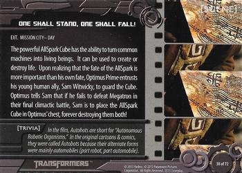 2013 Breygent Transformers Optimum #38 One Shall Stand, One Shall Fall! Back
